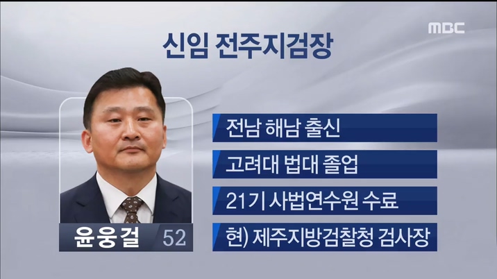 신임 전주지검장에 윤웅걸 제주검사장