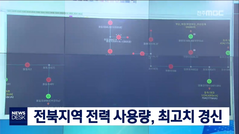 도내 전력사용량 어젯밤 최대