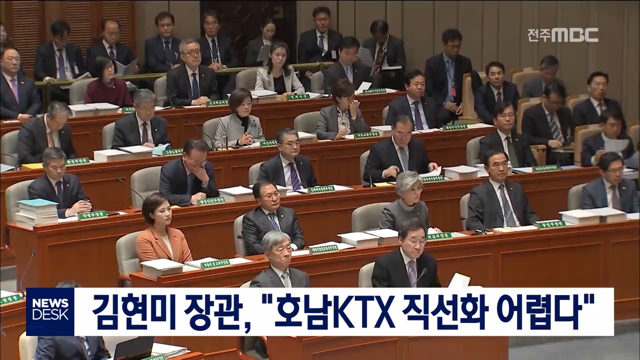 김현미 장관, KTX 직선화 원론적 입장