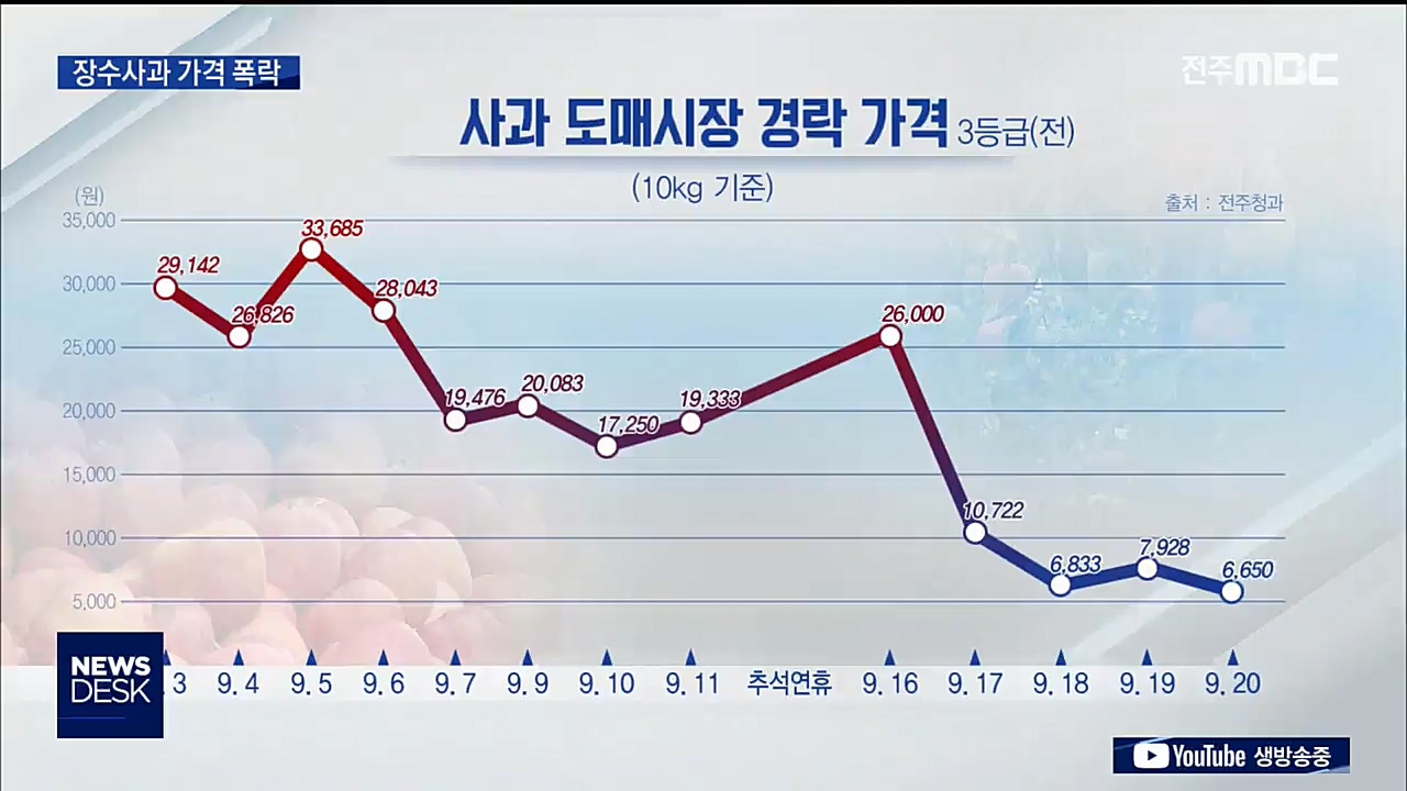 사과 가격 폭락 대책 시급