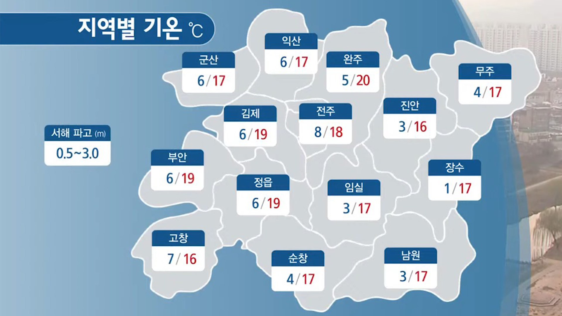 일교차 10도 이상.. 오전까지 대기질 '나쁨'
