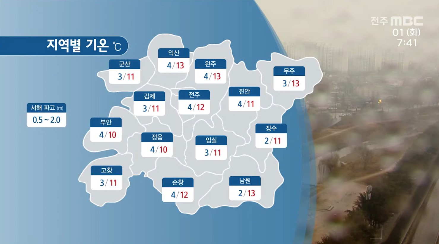 낮 기온 영상 10도 이상, 흐리고 5mm 안팎의 비