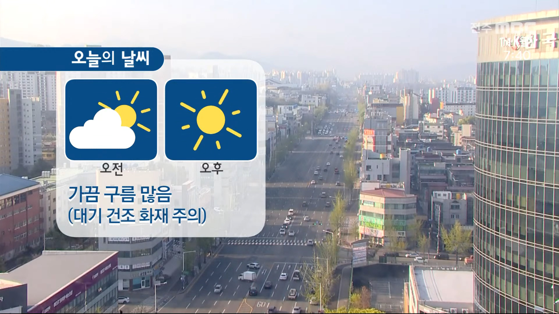 가끔 구름 많고 일교차 커..대기 건조 화재 주의