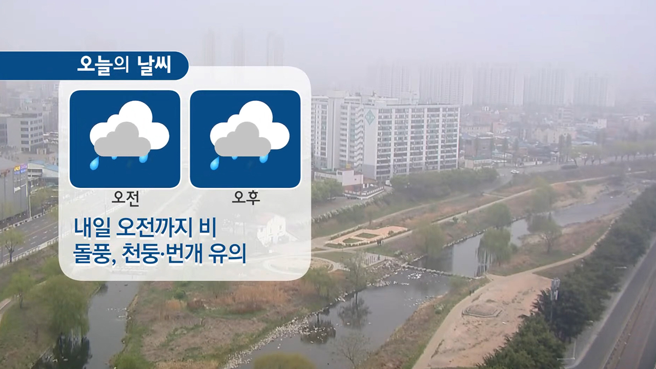 내일 오전까지 10~40mm 비..낮기온 18~21도