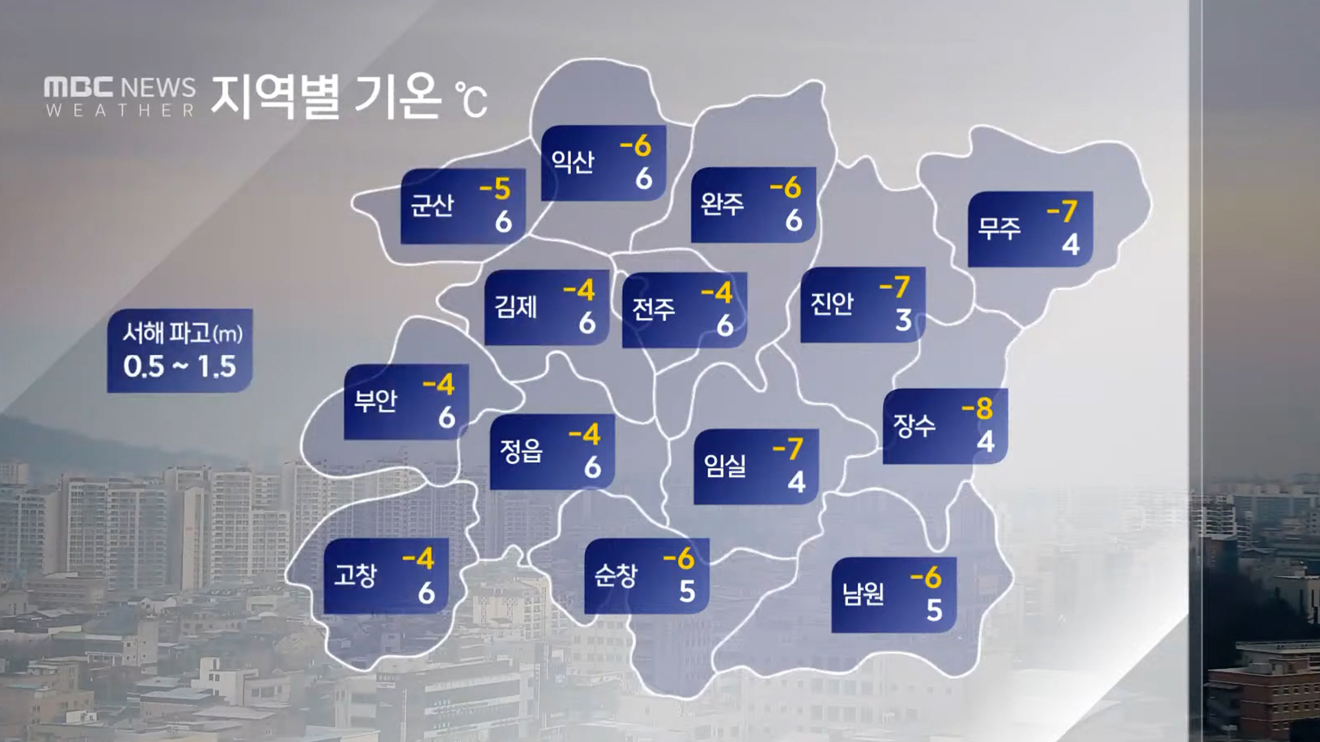 황사 영향으로 미세먼지 '기승'..낮 기온 3~7도