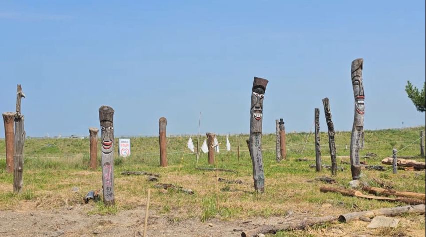 잼버리 위해 매립된 해창갯벌에서 '장승제'.. 
