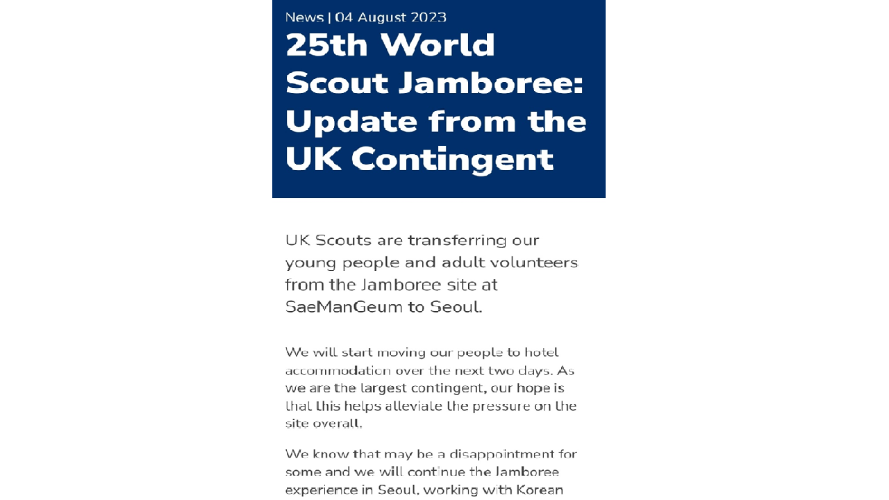 짐싸는 잼버리 영국 대원들..