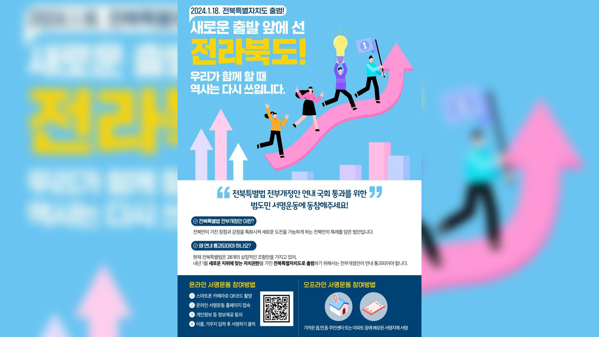 '전북특별자치도 성공기원' 서명운동·홍보 전개
