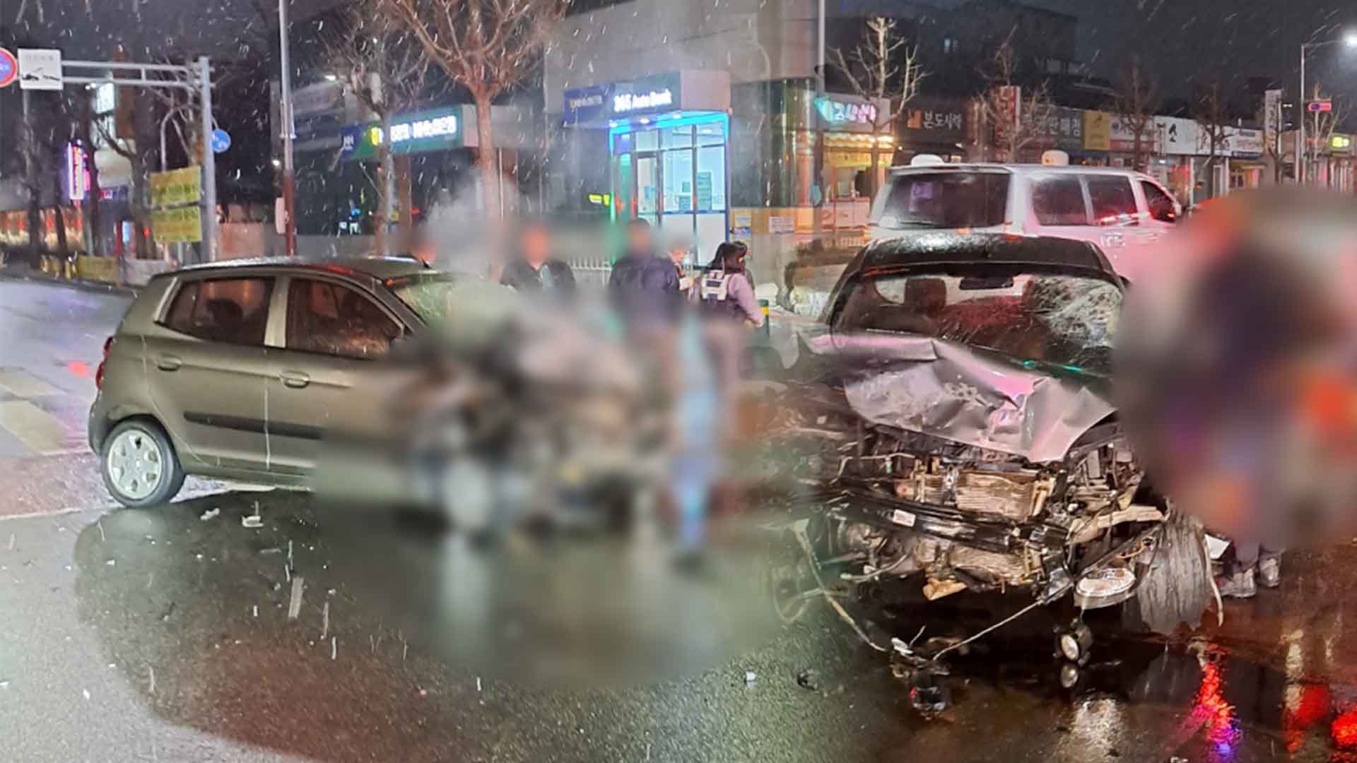 교차로에서 차량 2대 부딪쳐.. 운전자 2명 부상