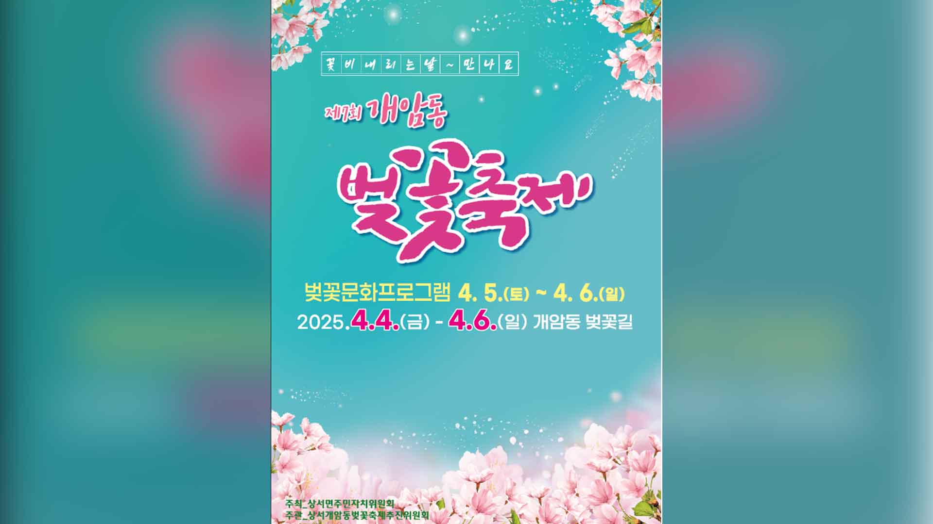 제7회 부안 개암동 벚꽃축제 축소 개최