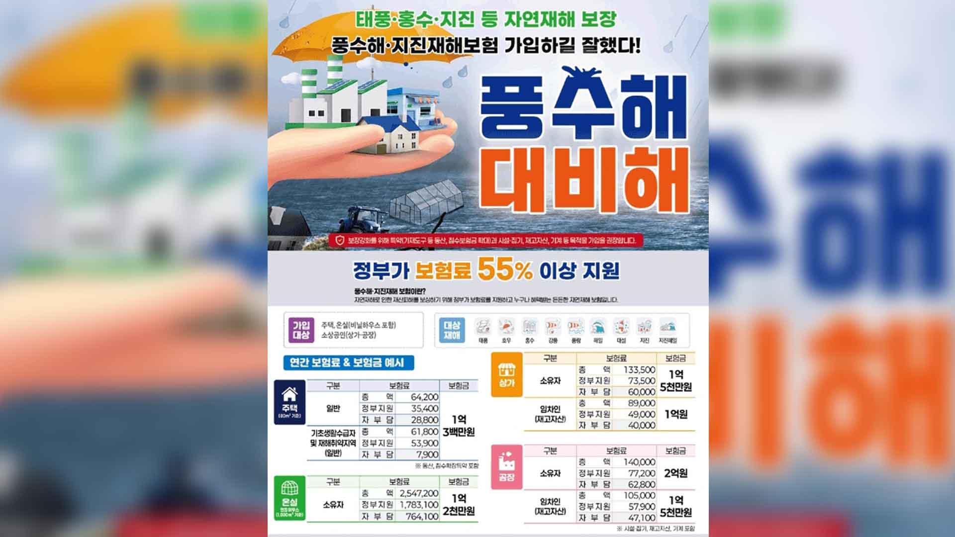 정읍시, 풍수해·지진재해보험 가입 당부..보험료 최대 100% 지원