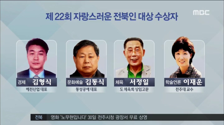 전북인 대상 수상자 선정